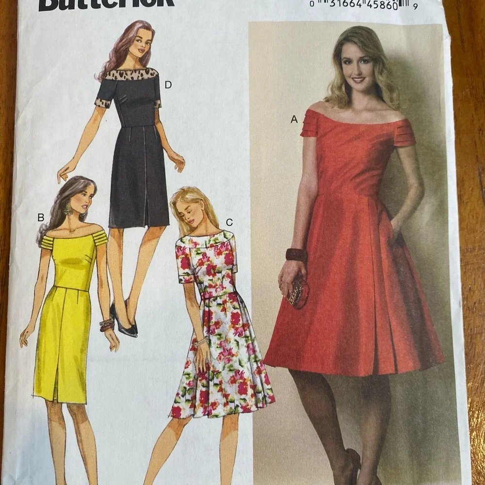 Butterick Sewing Pattern Misses'/Misses' Petite Off-the-Shoulder /Yoke Size 6-14